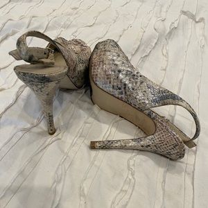 ALDO faux snakeskin sling back pumps
